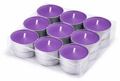 Produktbild von Duft-Teelichter 18er Pack – Duft Flieder, ca. 4 Stunden Brenndauer, Teelicht Kerzen aus Wachs, rund Ø 4 cm, hergestellt in der EU, für Indoor & Outdoor