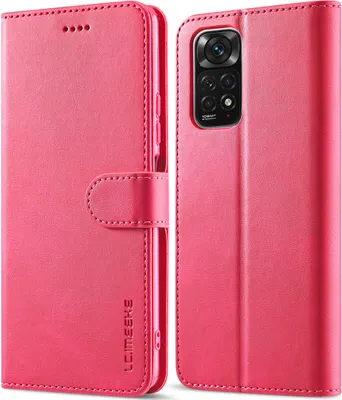 Image de Etui pour Xiaomi Redmi Note 11 Pro 5G/4G, étui en cuir avec fermeture magnétique et support, étui de protection Rose