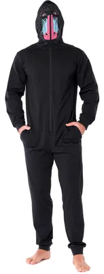 Image de Pyjama une pièce pour homme Ladeheid, costume d'animal en coton, combinaison colorée à motifs d'animaux, pyjama une pièce avec capuche LA40-235 (noir babouin, L)