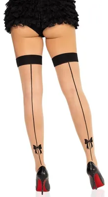 Obrázek produktu pro Leg Avenue – samodržící punčochy se švem – tělová
