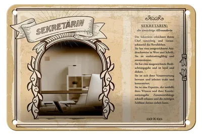 Produktbild von Blechschild Berufe 18x12cm Sekretärin Beobachtungsgabe Chef Schild
