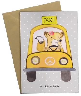 Produktbild von Mr. & Mrs. Panda firmungskarte Taxifahrerin Herz - Grau Pastell - Geschenk, Beileidskarte, kommunionskarte, genesungskarte, neujahrskarte, weihnachtskarten