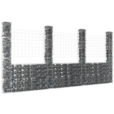 Immagine prodotto di Cesto di gabbioni a U con 4 colonne di ferro 380x20x200 cm