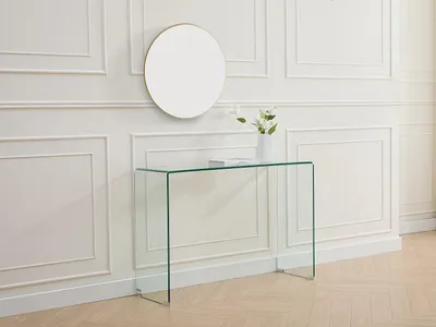 Produktbild von Konsole aus gebogenem gehärtetem Glas - Transparent - ALONZO