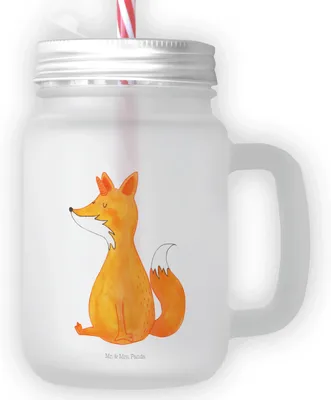 Produktbild von Mr. & Mrs. Panda Glas Einhorn Fuchs - Transparent - Geschenk, Fuchshörnchen, Cocktailglas, Füchse, Trinkglas, Becher mit Deckel, Einhörner, Trinkgefäß, Unicorns, Unicorn