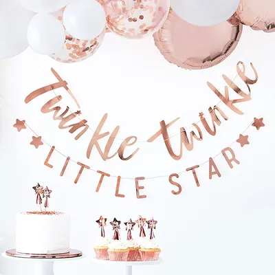 Produktbild von Babyparty Buchstaben Girlande, Twinkle Twinkle, 2er Set, insg. 3m