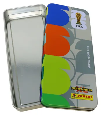 Produktbild von World Cup 2026 Adrenalyn XL Karten - WM Trading Cards Sammelkarten - 1 Tin leer