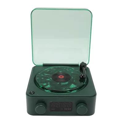 Obrázok produktu pre Retro reproduktor s projektorom vĺn, hudobný box na batérie s LED svetelnými režimami, Bluetooth reproduktor – VIVAPLAY zelený