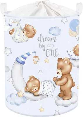 Immagine prodotto di Cesto rotondo per la biancheria da letto dei bambini, blu, 36 x 45 cm