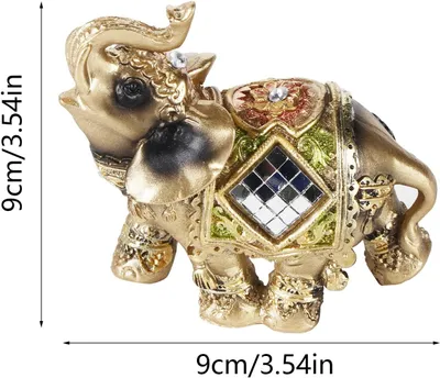 Productafbeelding van Decoratief Beeld Olifant - Feng Shui Olifantenbeeldje - Sierobject - Groen - Geluksbrenger