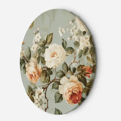 Produktbild von Leinwandbild rund Rosen Blumenstrauß 80x80 Feeby Grün bild für die wand bereit zum aufhängen