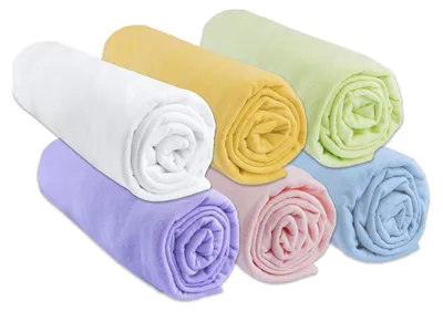 Produktbild von Set von 6 Spannbettlaken für Babybett 60 x 120 cm