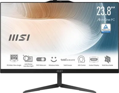 Immagine prodotto di MSI Modern AM242 12M-638IT Intel® Core™ i5 i5-1235U 60,5 cm (23,8") 1920 x 1080 pixel PC All-in-One 8 GB DDR4-SDRAM 512 GB SSD Windows 11 Pro Wi-Fi 6 (802.11ax) Nero