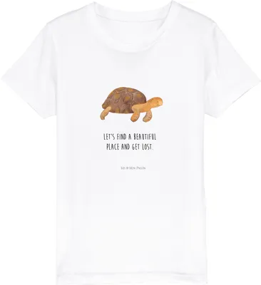 Produktbild von Mr. & Mrs. Panda Kleinkinder T-Shirt Schildkröte Marschieren 9-11 Jahre (134/146) - Weiß - Geschenk, Jungen, Kindershirt, Teenager, für Kinder, Motivation, Neustart, Meer