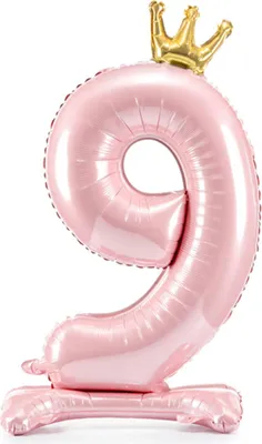 Produktbild von Stehender Folienballon Nummer 9 84cm rosa 67667