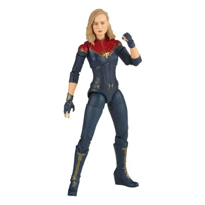 A Captain Marvel action figure is shown standing against a white background.