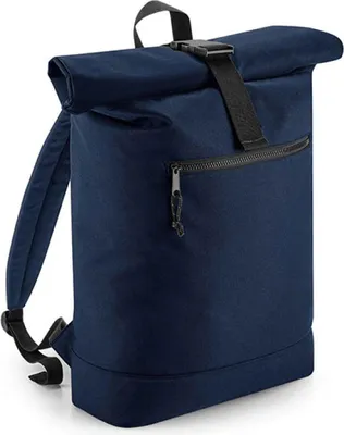 Produktbild von BagBase BG286 | Recycled Roll-Top Backpack, 32 x 44 x 13 cm - Farbe: Navy - Größe: 32 x 44 x 13 cm