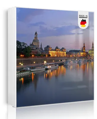 Produktbild von banjado Schlüsselkasten aus Metall, 30x30cm groß mit 32 Haken, als Magnettafel nutzbar, Korpus weiß, Anschlag links, Dresden [SKGW2 10007]