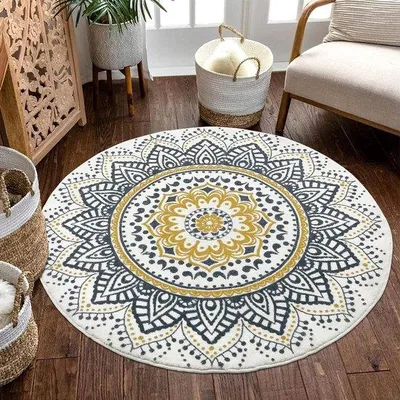 Productafbeelding van Famanu Vloerkleed, rund, 160 cm. Zacht en pluizig. Antislip, machinewasbaar. Vloerkleed voor de slaapkamer