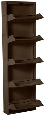 Metall-Schuhregal, dunkelbraun, 50 x 15 x 170 cm