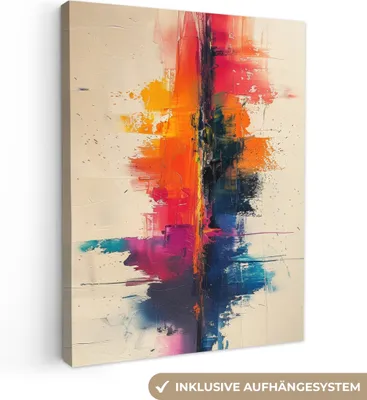 Produktbild von Leinwandbilder 60x80 cm - Modern - Farbe - Kunst - Farbenfroh, Leinwand Bilder, Wanddeko, Bild