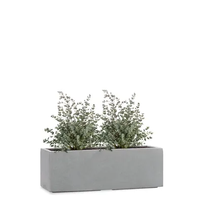 Produktbild von PFLANZWERK® Pflanzkübel TUB 50cm GRAU Fensterbank Premium Blumenkübel mit Lotus-Effekt Fiberglas - Handgefertigt - Frostbeständig