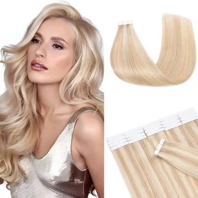 Obrázok produktu pre Solidchoice – Samolepiace vlasové predlžovanie, 20 kusov, 60 cm, farba: svetlohnedá