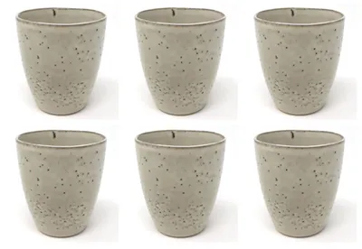 Produktbild von 6er SET Becher, Tassen ohne Henkel SAND DUNES für 220ml H. 9cm creme Ib Laursen