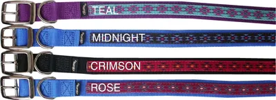 Produktbild von Hundehalsband Diamonte  Pizazz  aus starkem Nylongurt 2,5 cm breit Halsband für Hunde  Halsband Hund in Crimson & 17