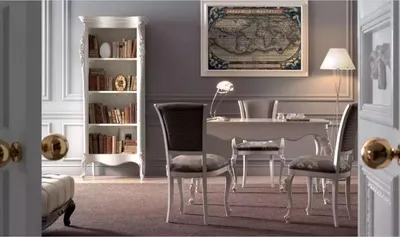 Image de Bureau Bibliothèque Table Meubles italiens Fauteuil Set 3pcs Étagère
