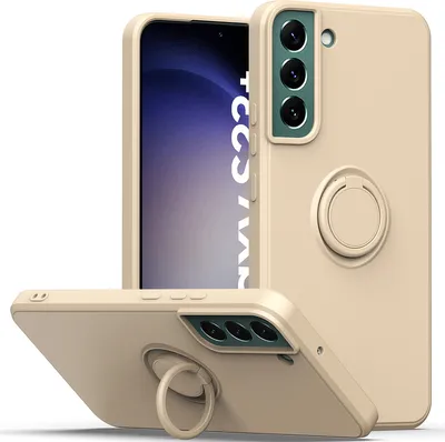 Produktbild von Samsung S23+ Handyhülle, Ring Halter Ständer Kratzfeste Weiche Silikon schutzhülle für Samsung Galaxy S23+ Pink