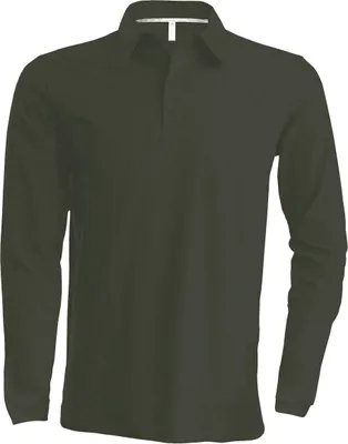 Produktbild von Kariban Herren Polo-Shirt Langarmshirt Poloshirt Langarm Polohemd, Größe:S, Farbe:Forest Green