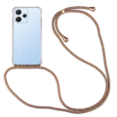 A clear product shot of a phone case with a lanyard attached, presented on a white background.