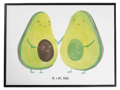 Produktbild von Mr. & Mrs. Panda Schreibunterlage Avocado Pärchen - Weiß - Geschenk, tischmatten, Avocados, schreibtischunterlage, schreibauflage, schreibtischunterlagen, Hochzeit, Liebe