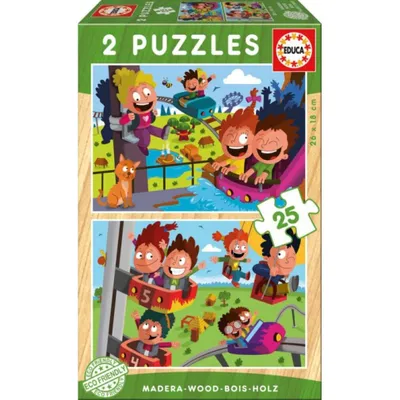 Produktbild von EDUCA Holzpuzzle Im Freizeitpark 2x25 Teile