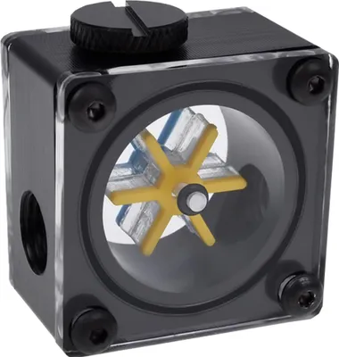 Produktbild von Eisflügel Durchflussanzeiger G1/4 eckig - Acetal (schwarz)