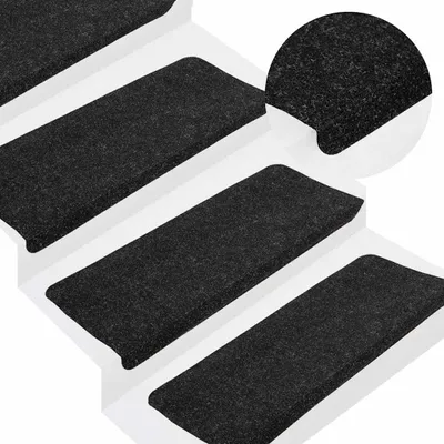 Produktbild von vidaXL Samolepicí podložky pod schody 15 ks 65x24,5x3,5 cm antracitová