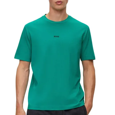 Produktbild von Herren Baumwolle T-Shirt Blau, Relaxed Fit, Rundhals, Logoapplikation