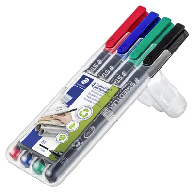 Produktbild von STAEDTLER Lumocolor 317 permanent-Universalstift M (1.0mm) Box mit 4 Farben