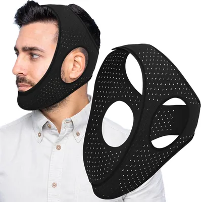 Produktbild von Anti Schnarchen Kinnriemen,Wirksam Hilft Gegen Schnarchgerät Zur Schnarchreduzierung,einstellbare Geräte,Weich, Hilfe zur Schnarchreduzierung für Frauen und Männer
