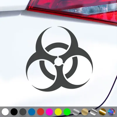 Produktbild von PantherPixel Biohazard Aufkleber Vorsicht Warnung Hinweis Sticker Auto Geschenkidee Farbe Dunkelgrau