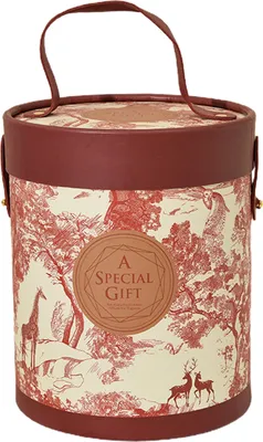 Produktbild von Geschenkbox Blumendruck weit verbreitete runde Formdeckel Bucket Florist Geschenkverpackungsschachtel für Party-Weinrot