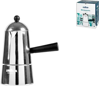 Immagine prodotto di Macchina da caffè Carmencita in alluminio con manico nero, 3 tazze