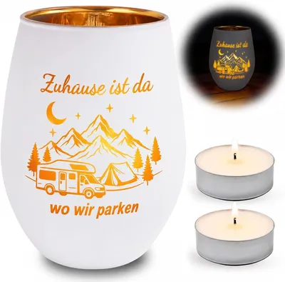 Obrázek produktu pro Skleněná lucerna, 12 cm, dekorace pro kempování, pro karavanisty