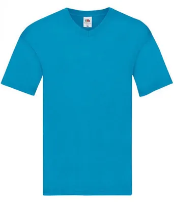 Produktbild von Fruit of the Loom 61-426-0 | Herren Original V-Neck T - Farbe: Azure Blue - Größe: XL