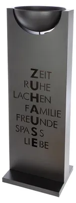Produktbild von Gilde Schalenständer, flach, rechteckig, "Zuhause", Spruch, Metall, schwarz, L. 30 cm, B. 38 cm, H. 115 cm Höhe: 115.00 cm Breite: 38.00 cm Tiefe: 30.00cm 58412