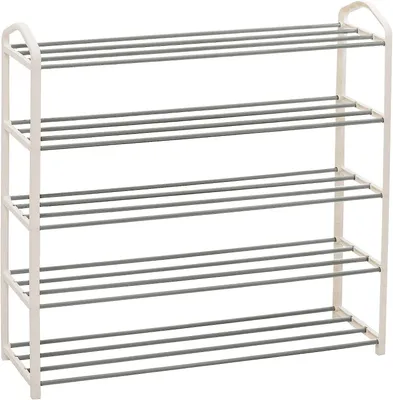 Obrázek produktu pro Pětipatrový stojan na boty pro 20 párů bot | Krémová barva | 79 x 19,5 x 79 cm
