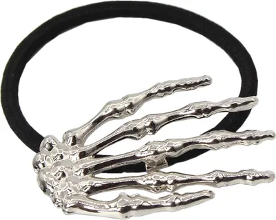 Produktbild von Haargummi Metall Zopf-Halter Pferdesschwanz Skeletthand