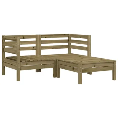 Zdjęcie produktu dla vidaXL Sofa ogrodowa 2-osobowa ze stołkiem z impregnowanego drewna sosnowego