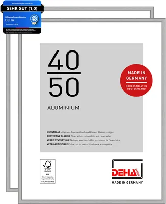 Produktbild von DEHA Design Bilderrahmen Boston (2er Set), 40x50 cm, Aluminium Silber Matt